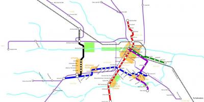 Metro dzelzceļa Houston karte