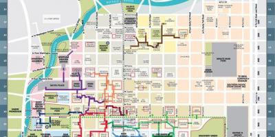 Downtown Houston tuneļa karte