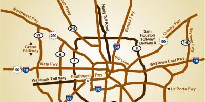 Karte Houston lielceļiem