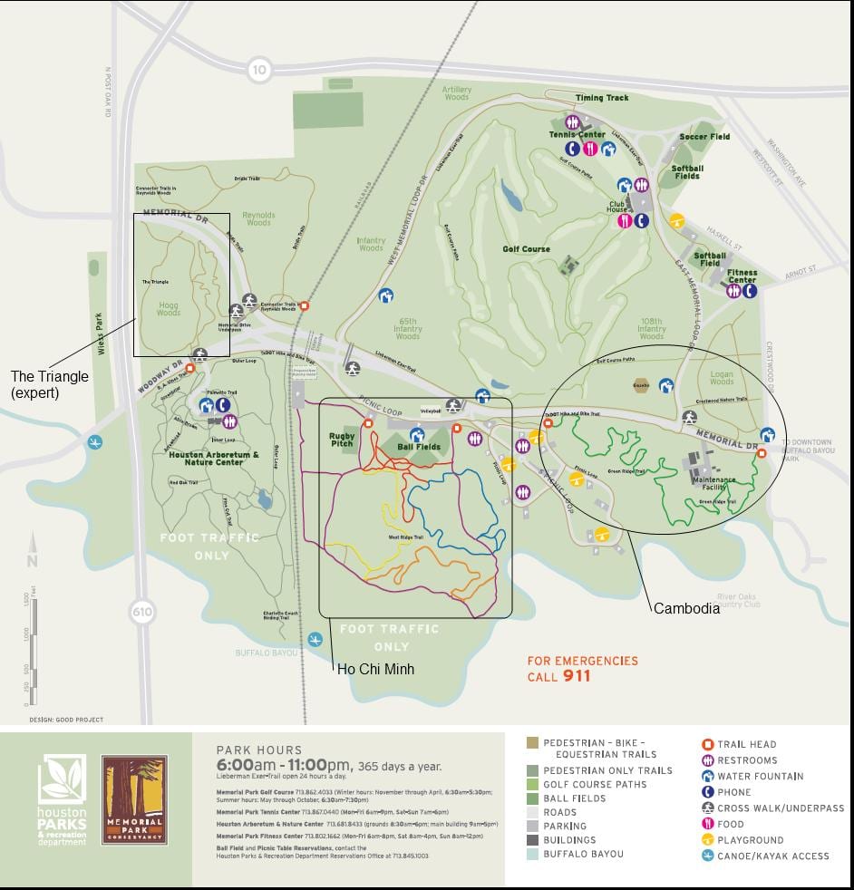 karte Memorial park Houston