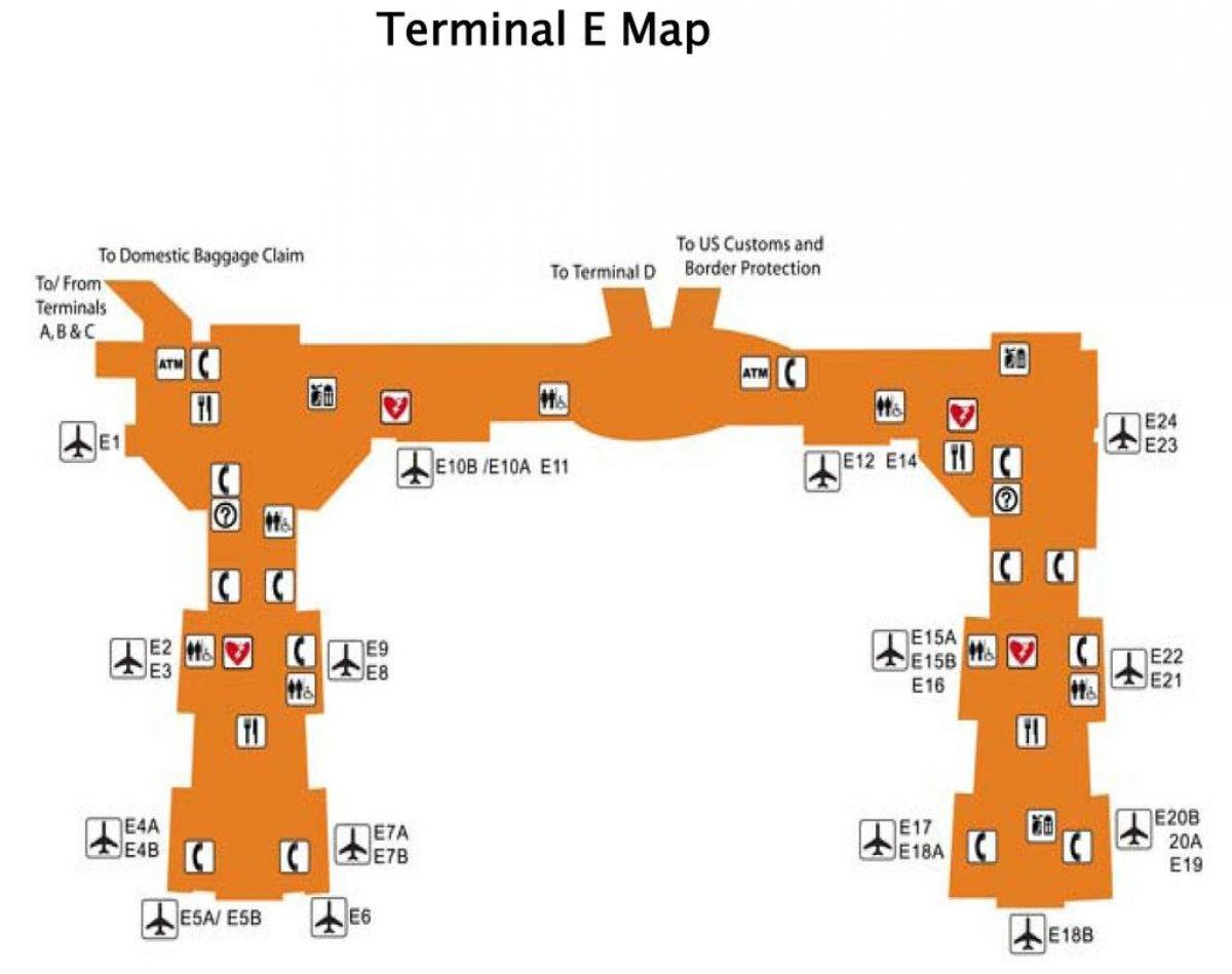 Houston airport terminal e karte