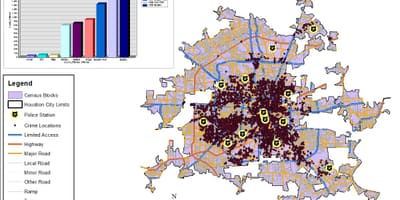 Houston noziedzības līmenis karte