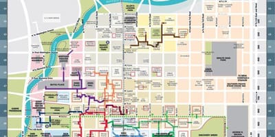 Downtown Houston tuneļa karte