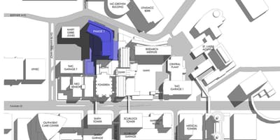 Metodistu slimnīcā Hjūstonā karte