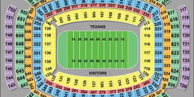 Houston Texans sēdekļa karte
